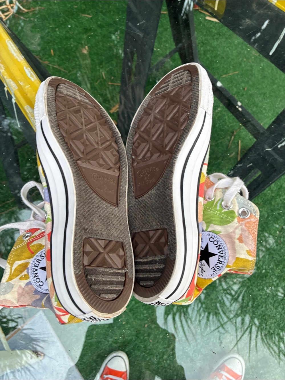 Converse High Top Sneakers - Red, Orange, Yellow, Green, Purple, White - Picture 2 of 12